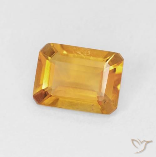 Citrine Orange-or naturelle Octogone / coupe Émeraude, 1.16 ct, VS