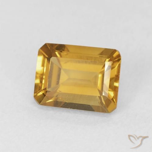 Citrine Doré profond naturelle Octogone / coupe Émeraude, 1.54 ct, VS