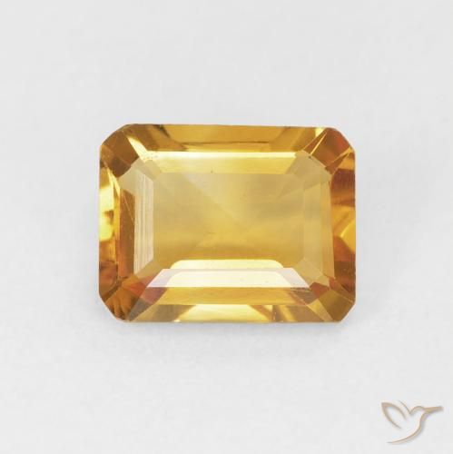 1.42ct Naturel Or-orange moyen Citrine, Taille émeraude, VVS-VS