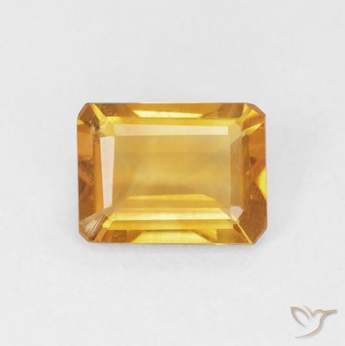 1.15ct Naturel Orange Doré Citrine, Taille émeraude, VS