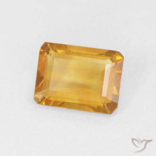 Citrine Orange Doré naturelle Octogone / coupe Émeraude, 1.15 ct, VS