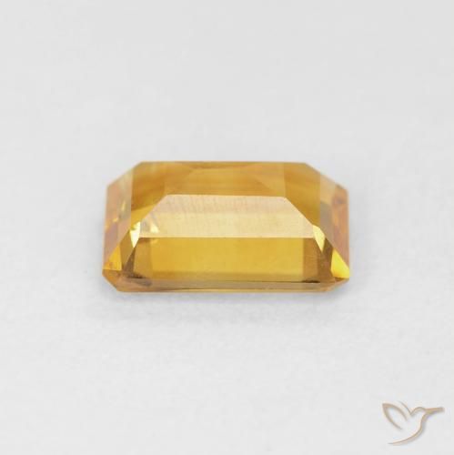 Citrine Orange Doré naturelle Octogone / coupe Émeraude, 1.15 ct, VS