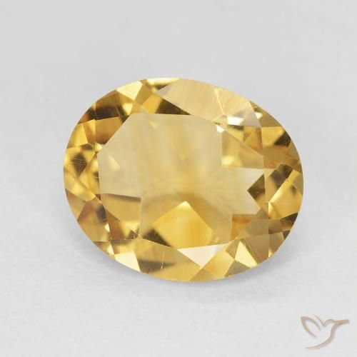 Citrine Doré profond naturelle ovale, 3.89 ct, VVS-VS