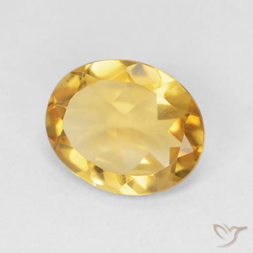 Citrine Medium Light Orange-Gold naturelle ovale, 3.47 ct, VVS-VS