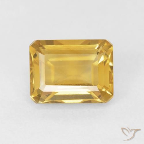 1.75ct Naturel Doré Citrine, Taille émeraude, VVS