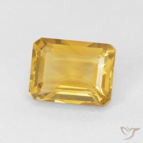 Citrine Doré naturelle Octogone / coupe Émeraude, 1.75 ct, VVS