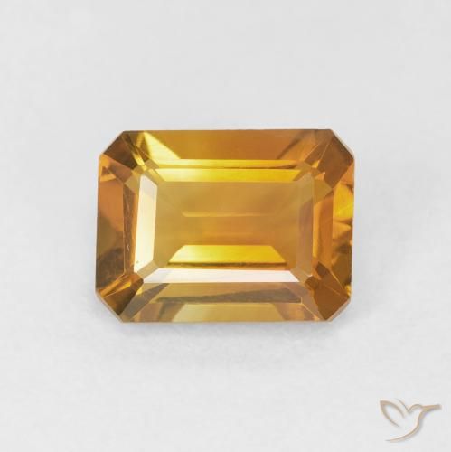 1.47ct Naturel Orange-or Citrine, Taille émeraude, VVS