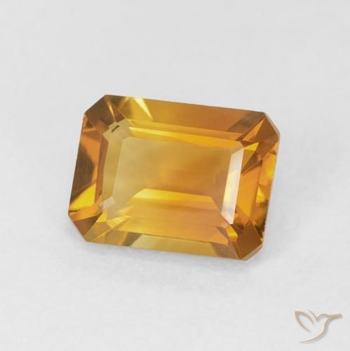 Citrine Orange-or naturelle Octogone / coupe Émeraude, 1.47 ct, VVS