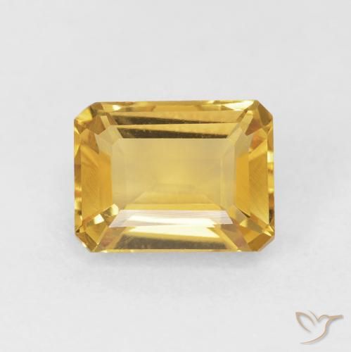 1.78ct Naturel Doré Citrine, Taille émeraude, VVS