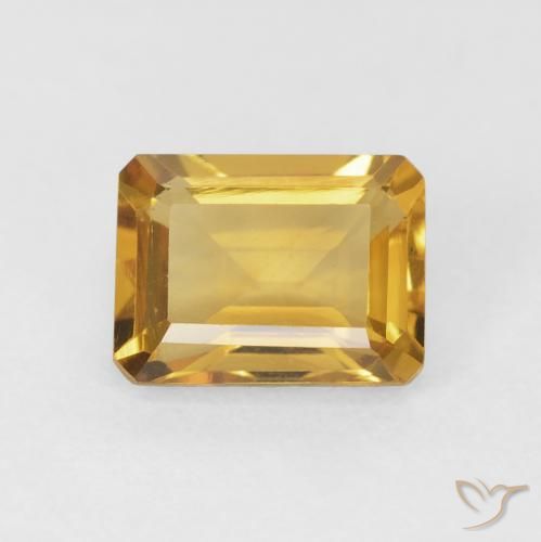 1.62ct Naturel Doré Citrine, Taille émeraude, VVS