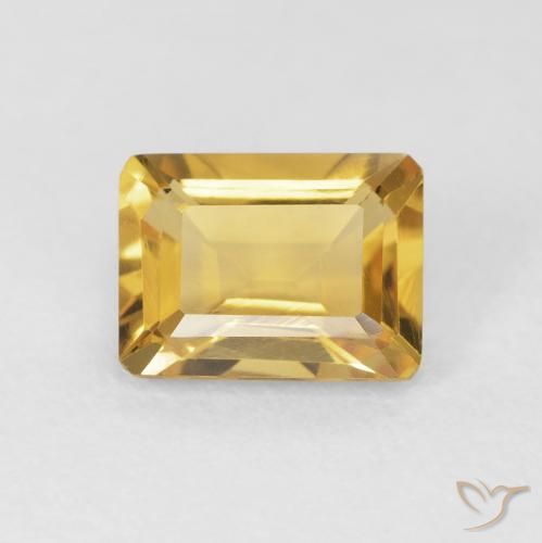 1.45ct Naturel Doré Citrine, Taille émeraude, VVS