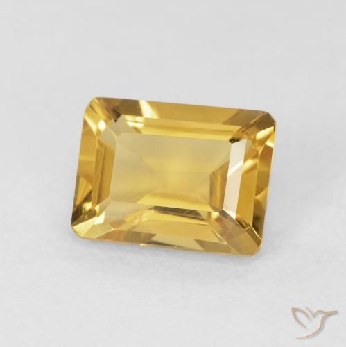 Citrine Doré naturelle Octogone / coupe Émeraude, 1.45 ct, VVS