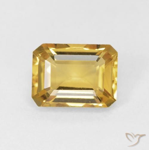 1.53ct Naturel Doré Citrine, Taille émeraude, VVS