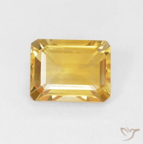 1.56ct Naturel Doré Citrine, Taille émeraude, VVS