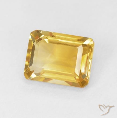 Citrine Doré naturelle Octogone / coupe Émeraude, 1.56 ct, VVS