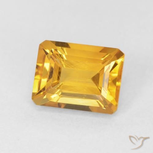 Citrine Or moyen naturelle Octogone / coupe Émeraude, 1.82 ct, VVS-VS
