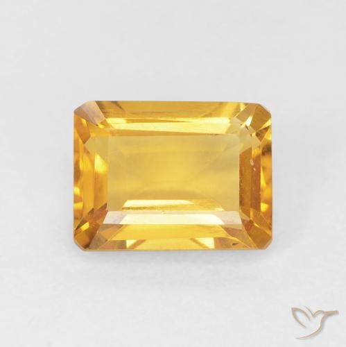 1.74ct Naturel Doré Citrine, Taille émeraude, VVS-VS