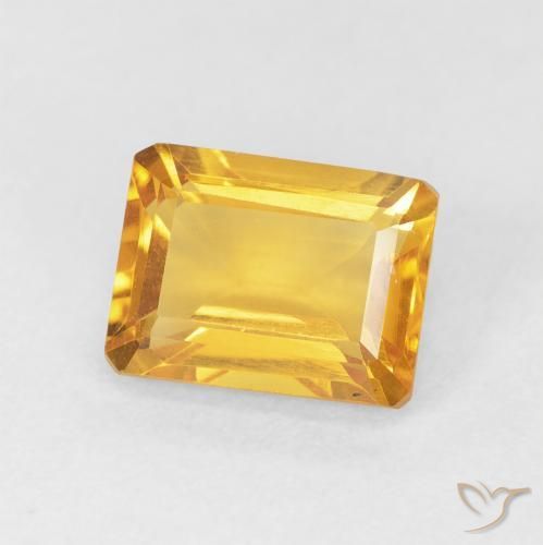 Citrine Doré naturelle Octogone / coupe Émeraude, 1.74 ct, VVS-VS