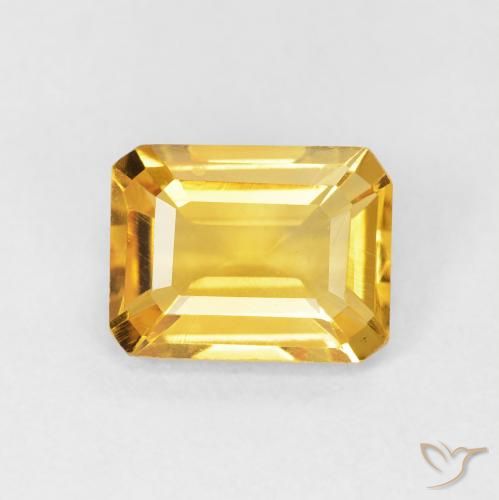 1.40ct Naturel Doré Citrine, Taille émeraude, VVS-VS