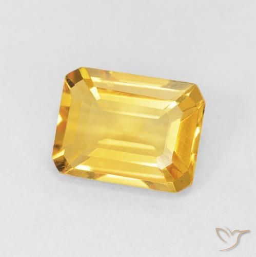 Citrine Doré naturelle Octogone / coupe Émeraude, 1.40 ct, VVS-VS