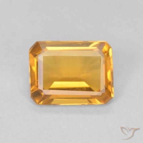 1.07ct Naturel Orange-or Citrine, Taille émeraude, VVS-VS