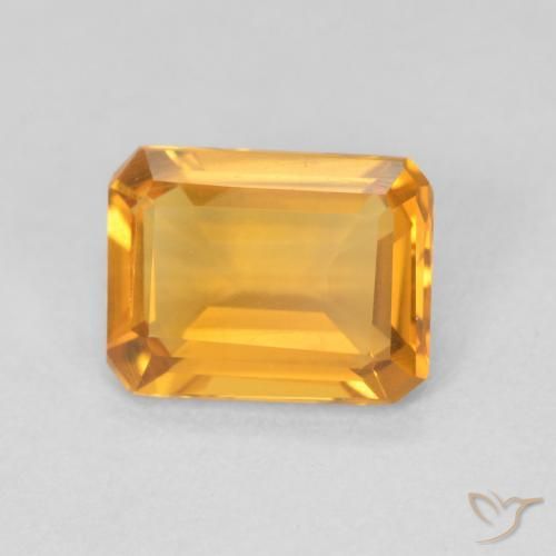Citrine Orange-or naturelle Octogone / coupe Émeraude, 1.07 ct, VVS-VS