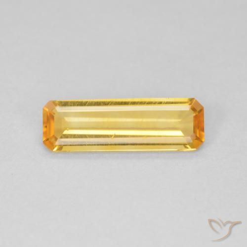 0.99ct Naturel Doré Citrine, Taille émeraude, VVS-VS