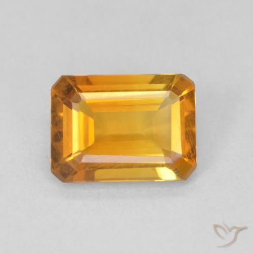 1.13ct Naturel Orange moyen Citrine, Taille émeraude, VVS-VS