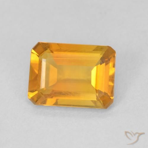 Citrine Orange moyen naturelle Octogone / coupe Émeraude, 1.13 ct, VVS-VS