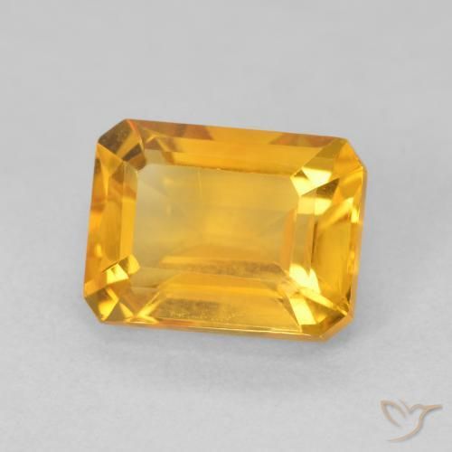 Citrine Orange moyen naturelle Octogone / coupe Émeraude, 1.72 ct, VVS-VS