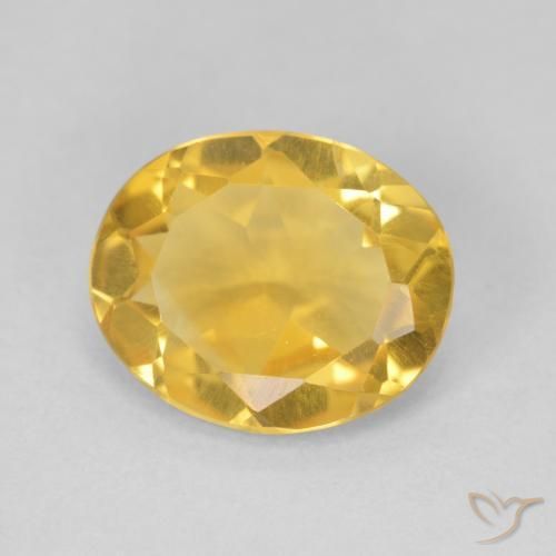 Citrine Doré vif naturelle ovale, 3.39 ct, VVS