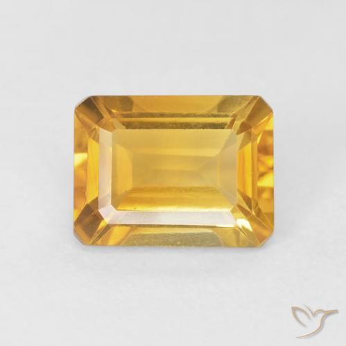 1.77ct Naturel Doré moyen Citrine, Taille émeraude, VVS