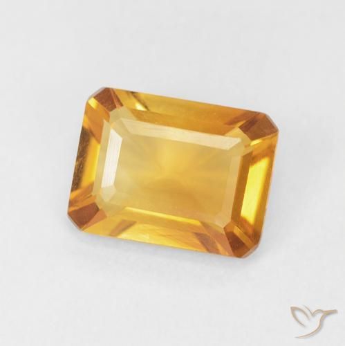 Citrine Or-orange moyen naturelle Octogone / coupe Émeraude, 1.32 ct, VVS