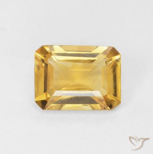 1.37ct Naturel Doré profond Citrine, Taille émeraude, VVS