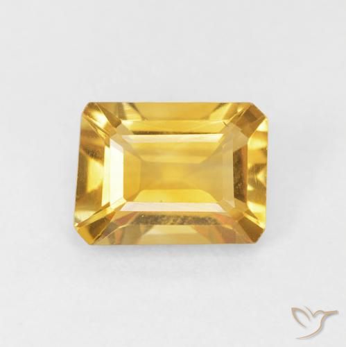 1.35ct Naturel Doré Citrine, Taille émeraude, VVS