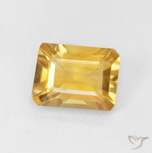 Citrine Doré naturelle Octogone / coupe Émeraude, 1.35 ct, VVS