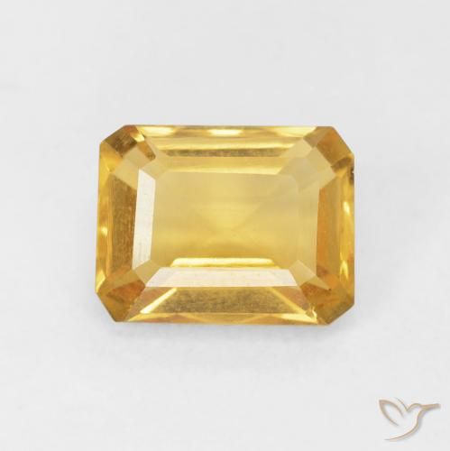 1.66ct Naturel Doré profond Citrine, Taille émeraude, VVS