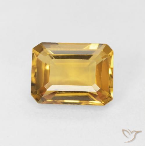 1.46ct Naturel Doré Citrine, Taille émeraude, VVS