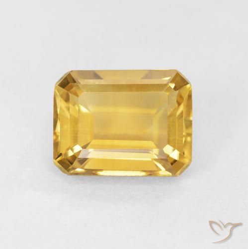 1.57ct Naturel Doré Citrine, Taille émeraude, VVS