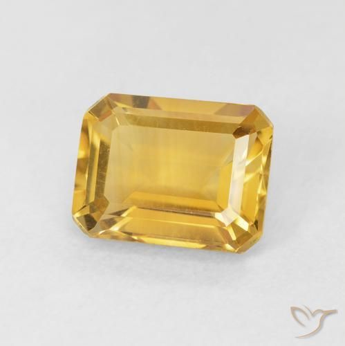 Citrine Doré naturelle Octogone / coupe Émeraude, 1.57 ct, VVS