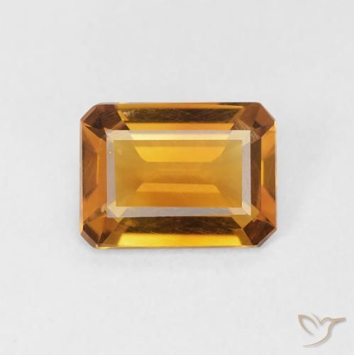 1.10ct Naturel Medium Light-Golden Citrine, Taille émeraude, VS