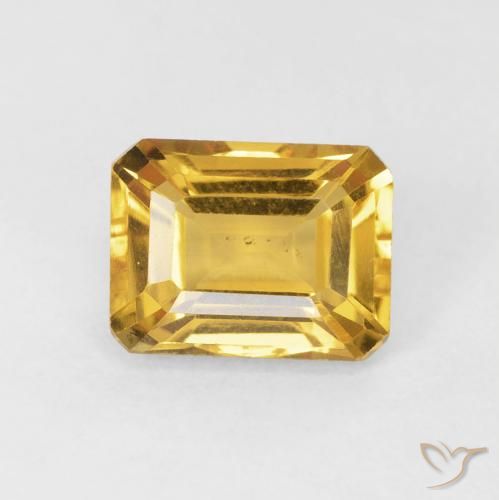 1.62ct Naturel Doré Citrine, Taille émeraude, VS