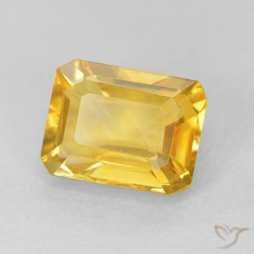Citrine Orange doré naturelle Octogone / coupe Émeraude, 1.76 ct, VVS
