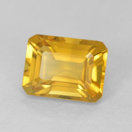 Citrine Doré vif naturelle Octogone / coupe Émeraude, 1.66 ct, VVS