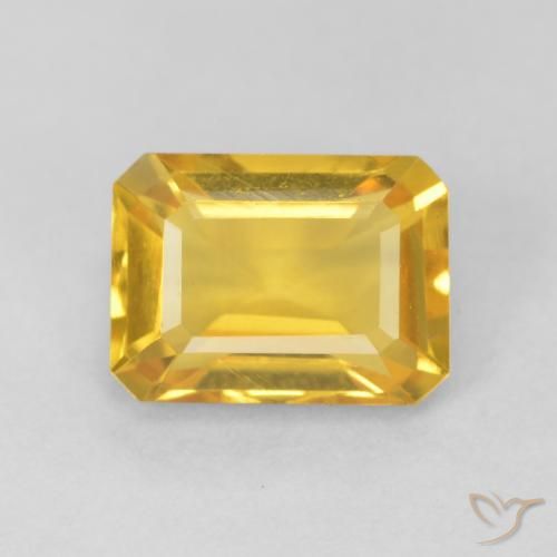 1.56ct Naturel Doré vif Citrine, Taille émeraude, VVS