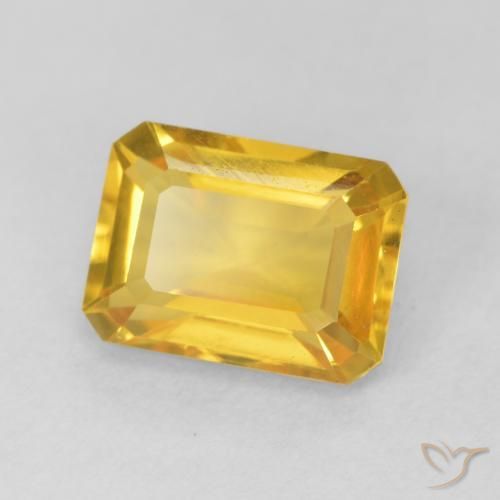 Citrine Doré vif naturelle Octogone / coupe Émeraude, 1.56 ct, VVS