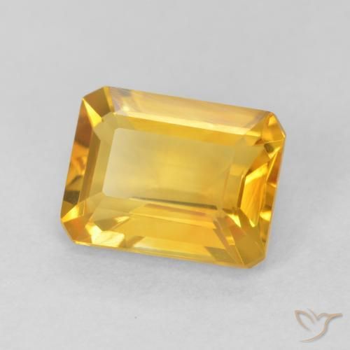 Citrine Doré vif naturelle Octogone / coupe Émeraude, 1.51 ct, VVS