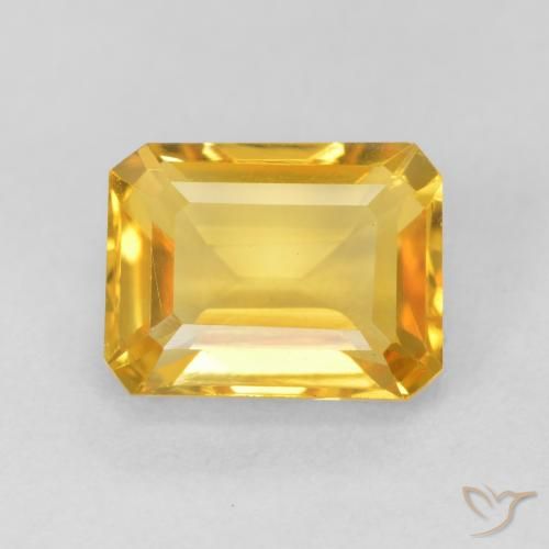 1.78ct Naturel Or moyen Citrine, Taille émeraude, VVS