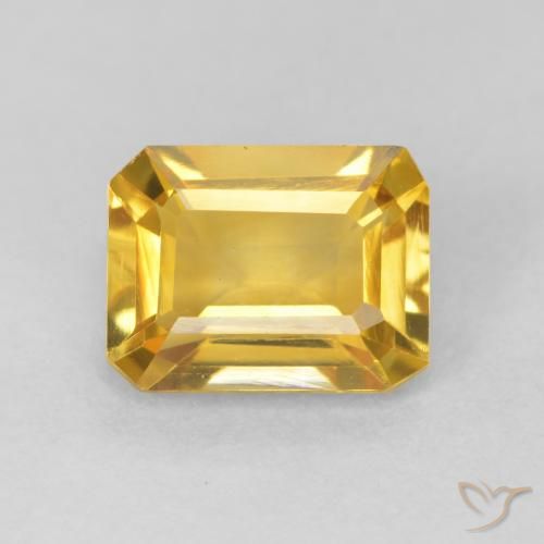 1.42ct Naturel Or moyen Citrine, Taille émeraude, VVS