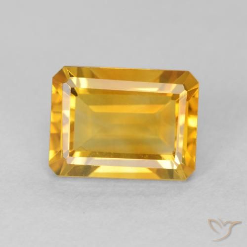 1.63ct Naturel Orange-or Citrine, Taille émeraude, VVS